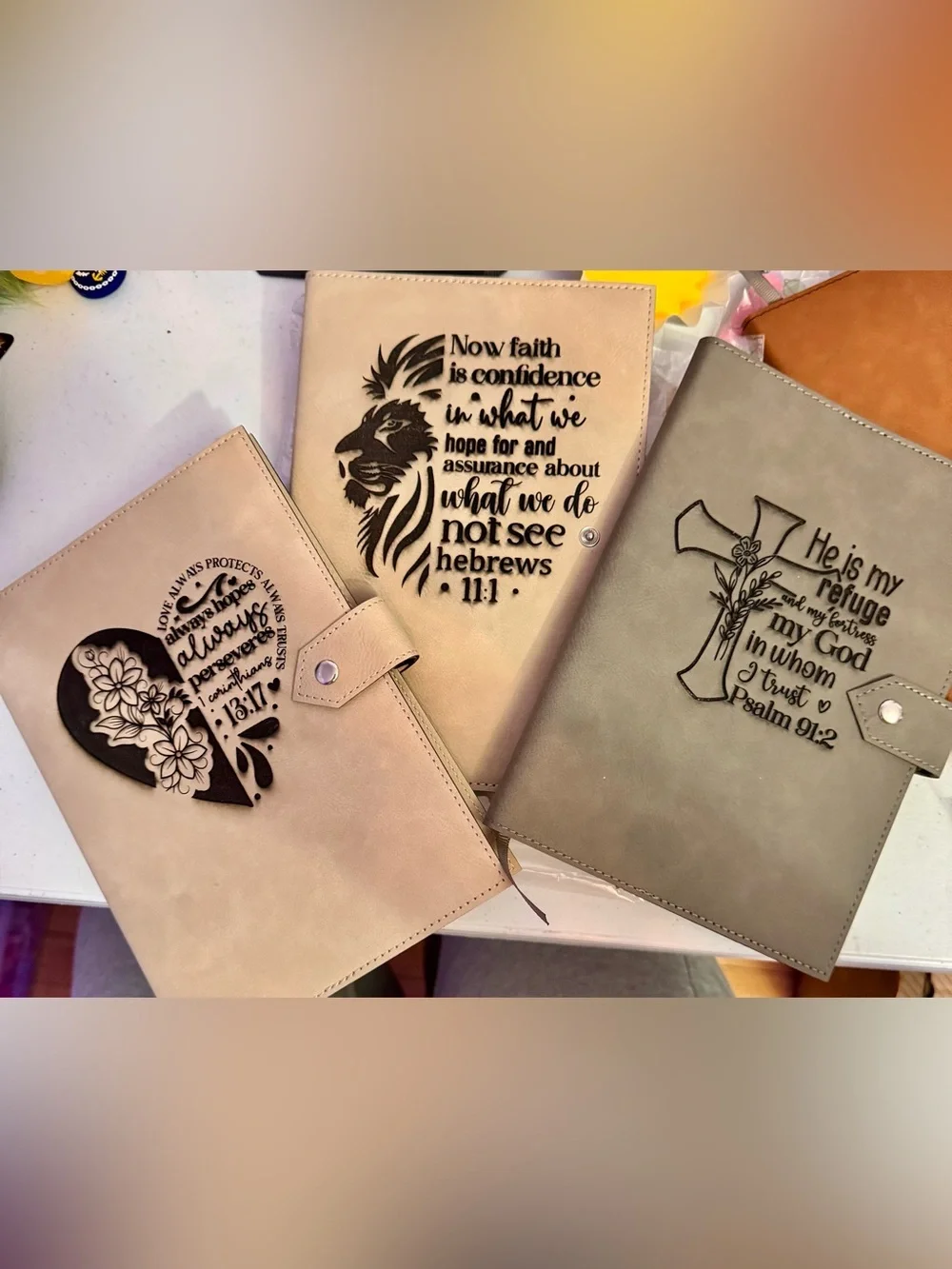 NWT Leatherette refillable notebook customized pick one & any saying you’d like - Picture 3 of 15